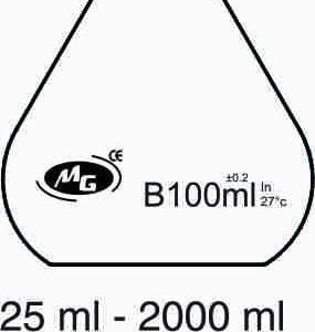 Volumetric Flask with one graduation mark & PP stop-per white print